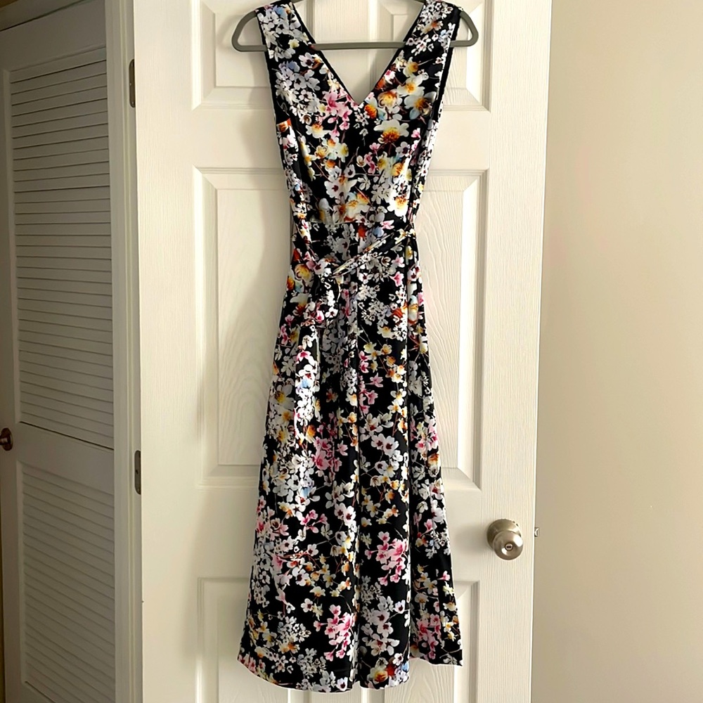 Ted Baker London Floral Wide Leg Jumpsuit - Black, Pink, and White